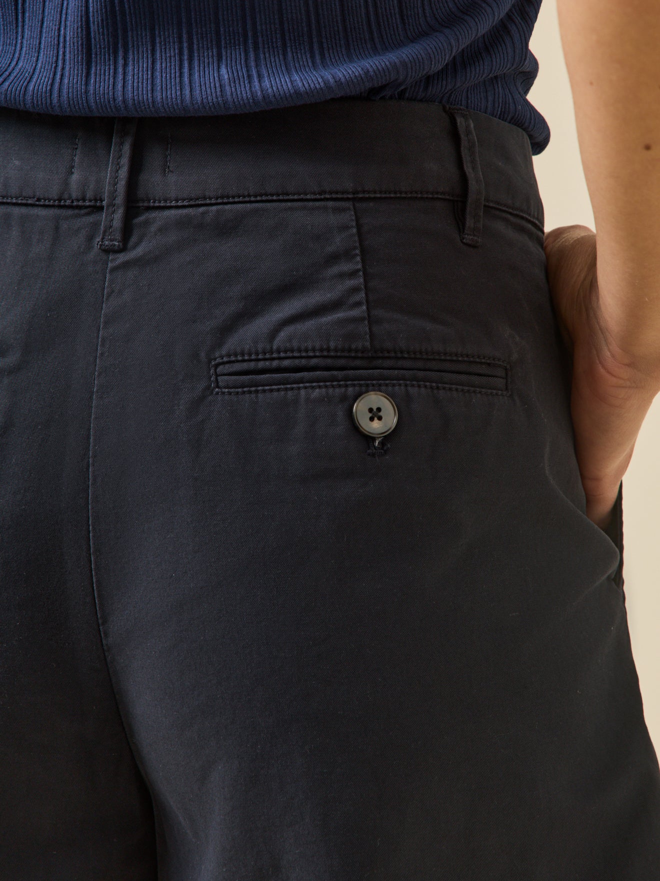 Damen-Chinoshorts aus Baumwolle und Leinen