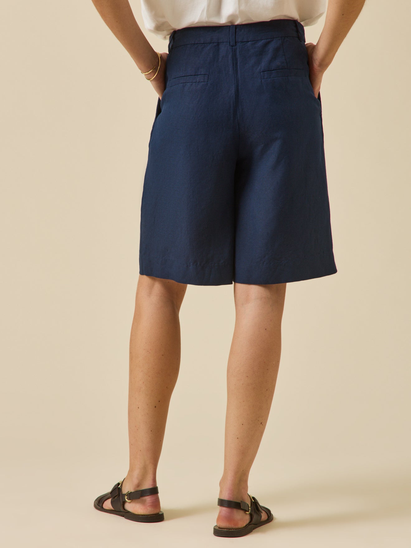 Damen-Bermudas aus Leinen und Viskose