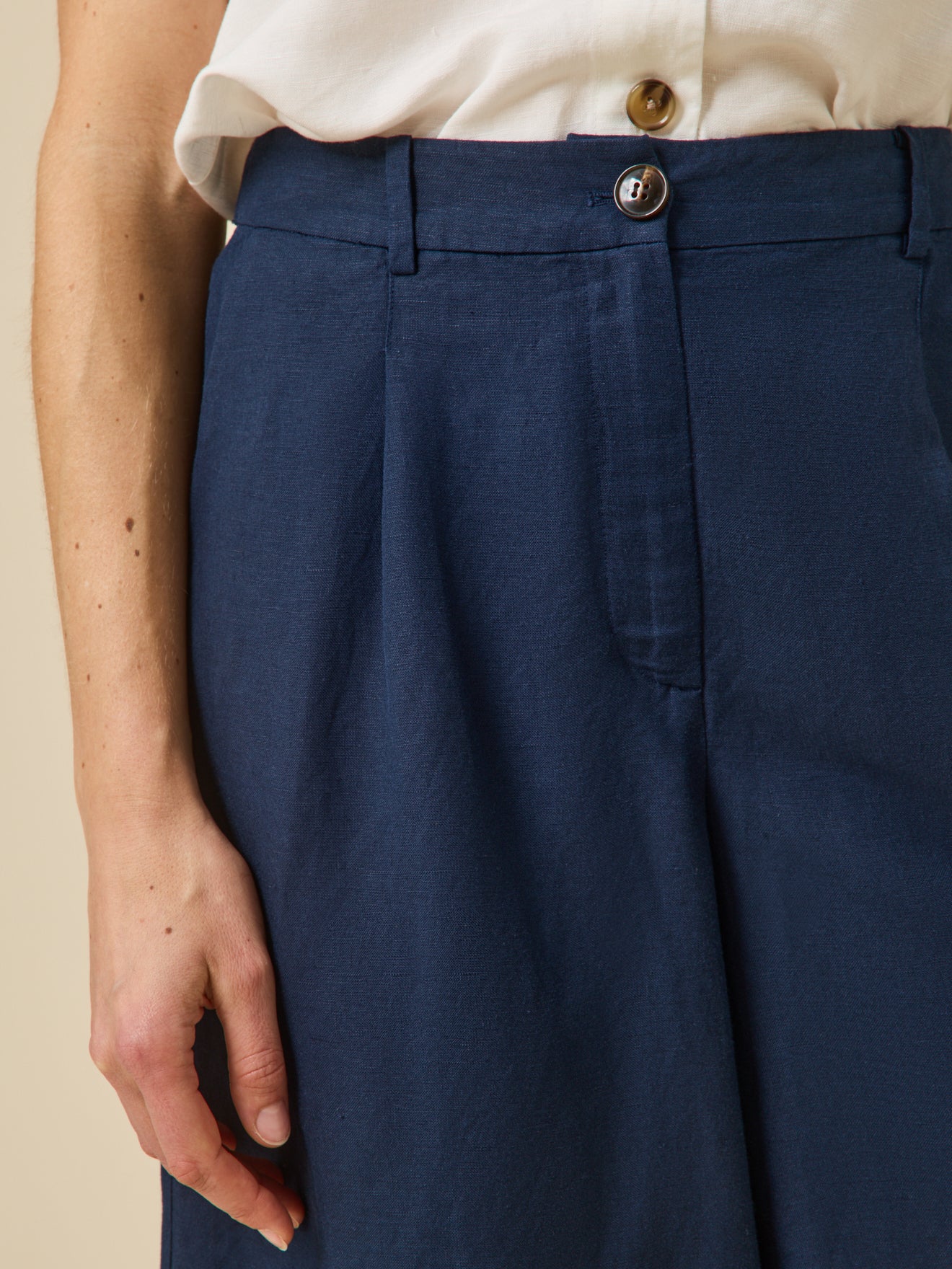 Damen-Bermudas aus Leinen und Viskose