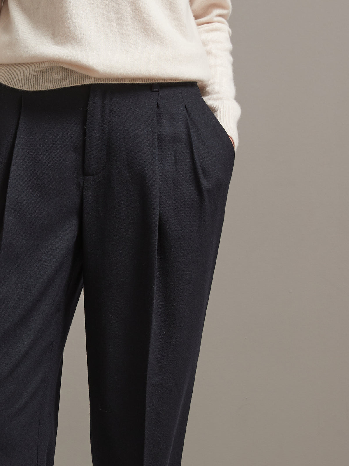 Pantalon carotte lainage femme Romane