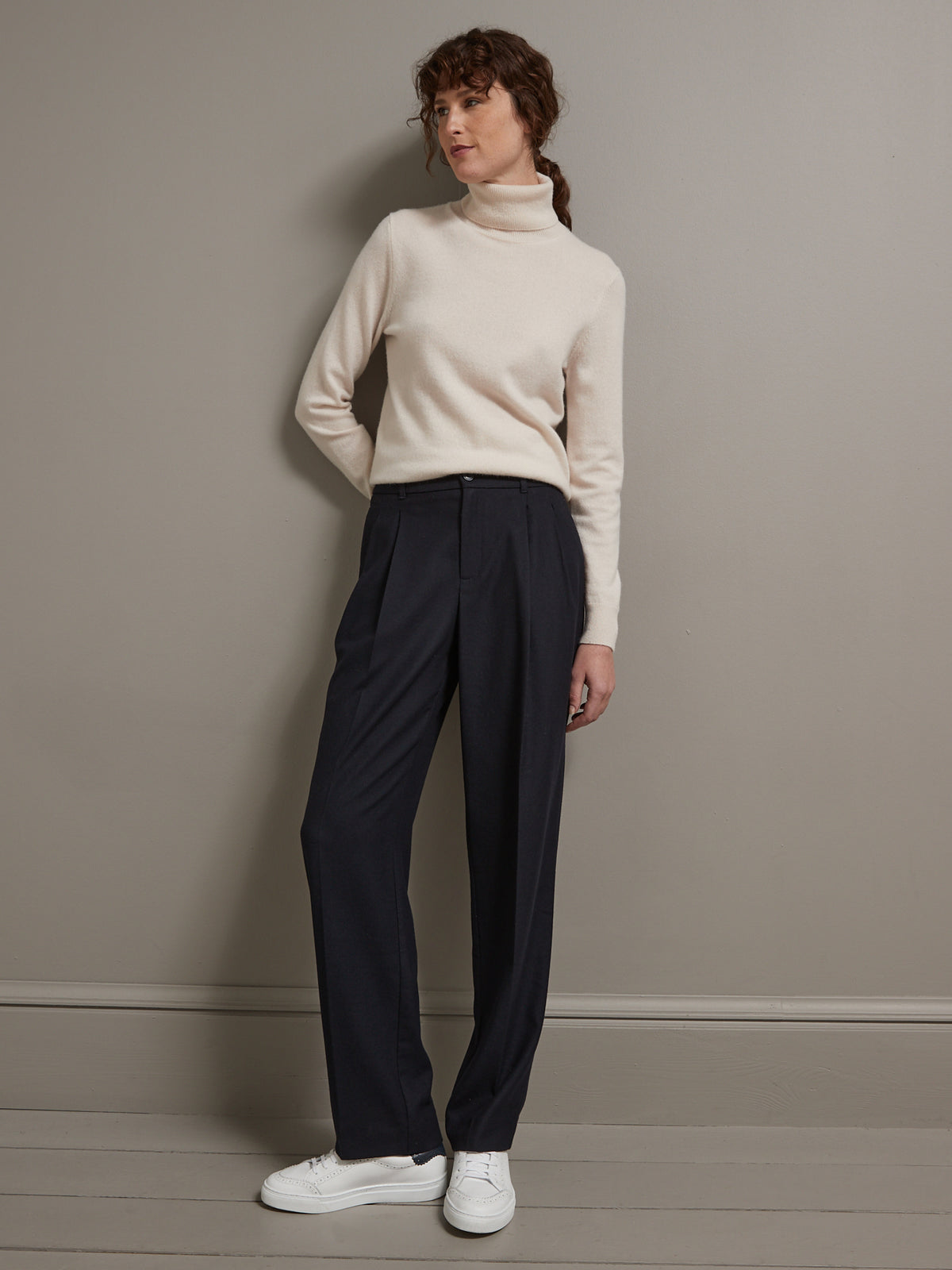 Pantalon carotte lainage femme Romane