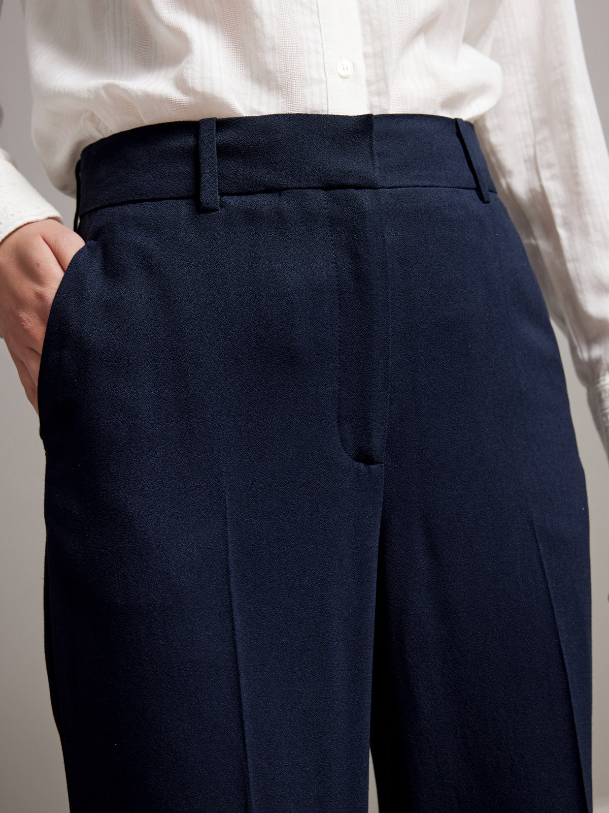 Pantalon droit en crêpe viscose femme Jade