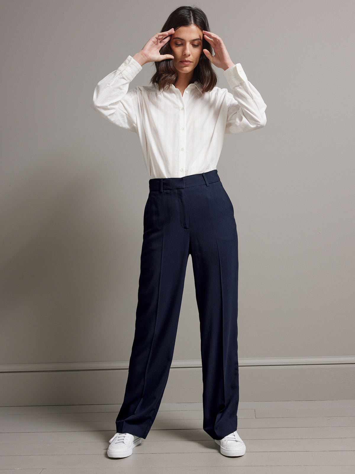 Pantalon droit en crêpe viscose femme Jade