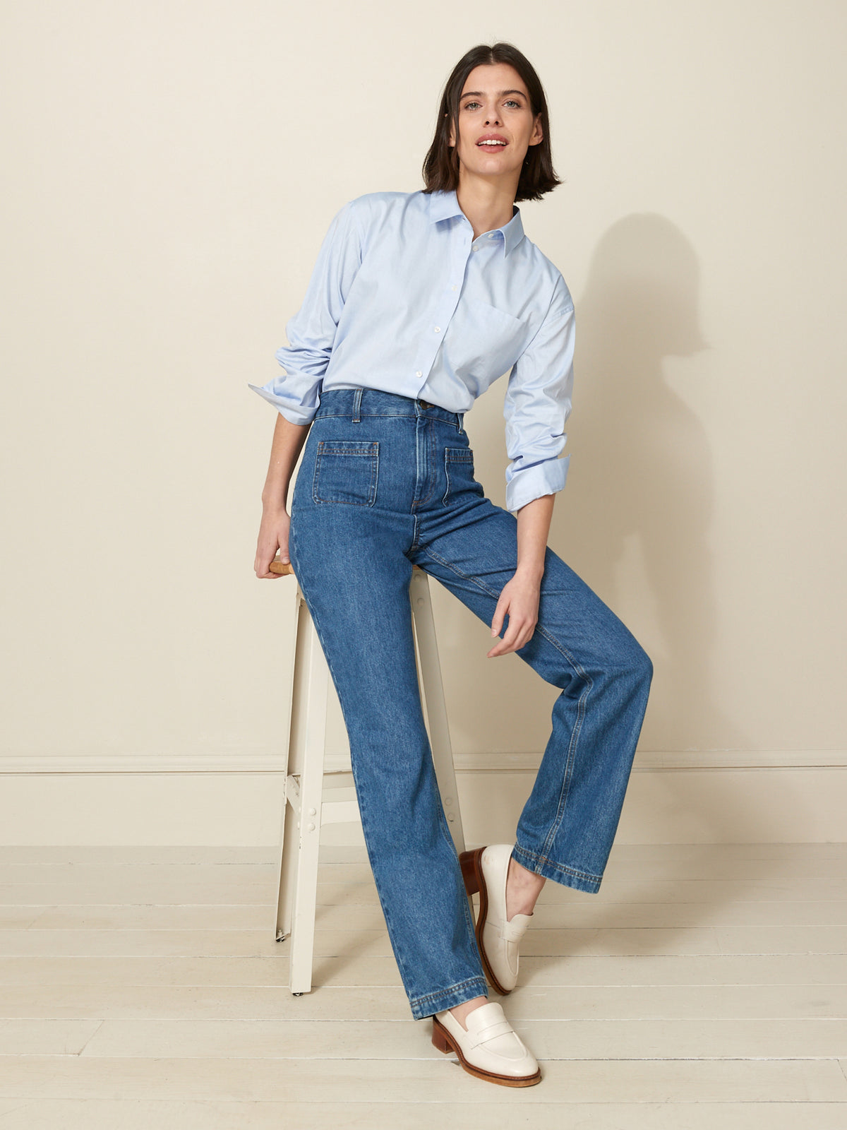 Jean bootcut femme Maria - coton biologique, délavage écoresponsable