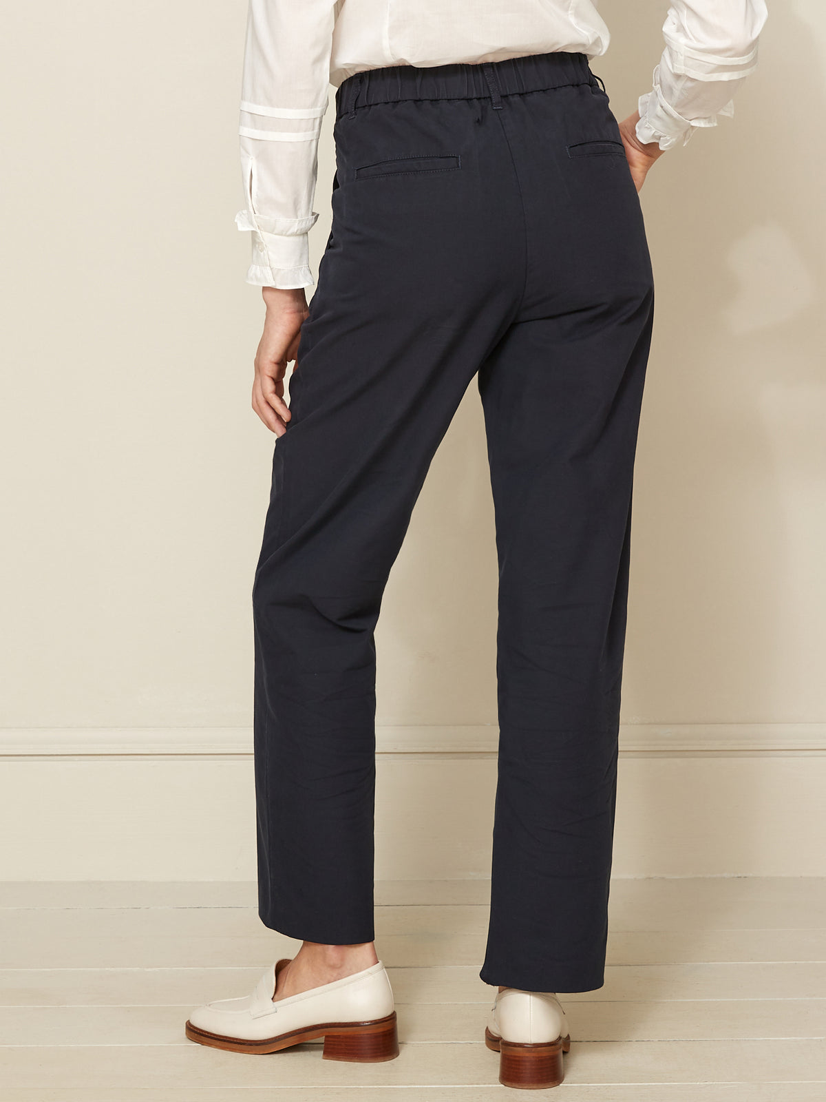 Pantalon chino élastiqué dos femme Adèle - coton/lin