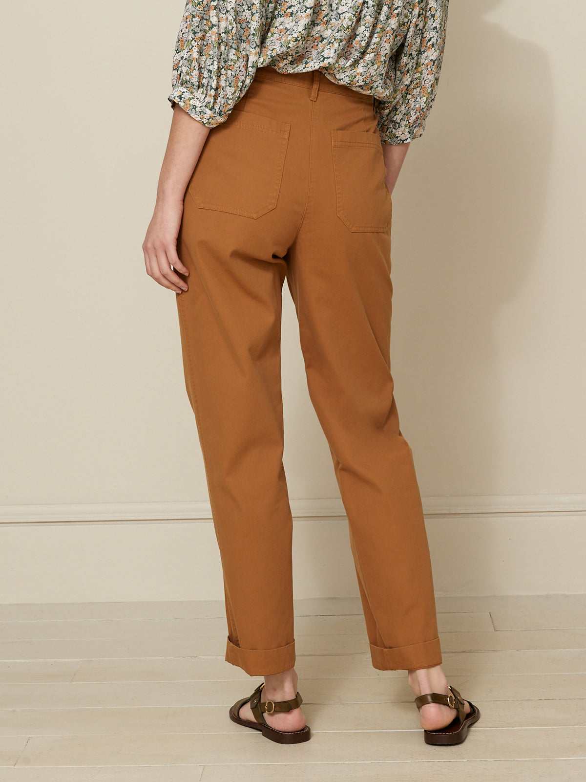 Damen-Cargohose Blanche aus Baumwoll-Twill