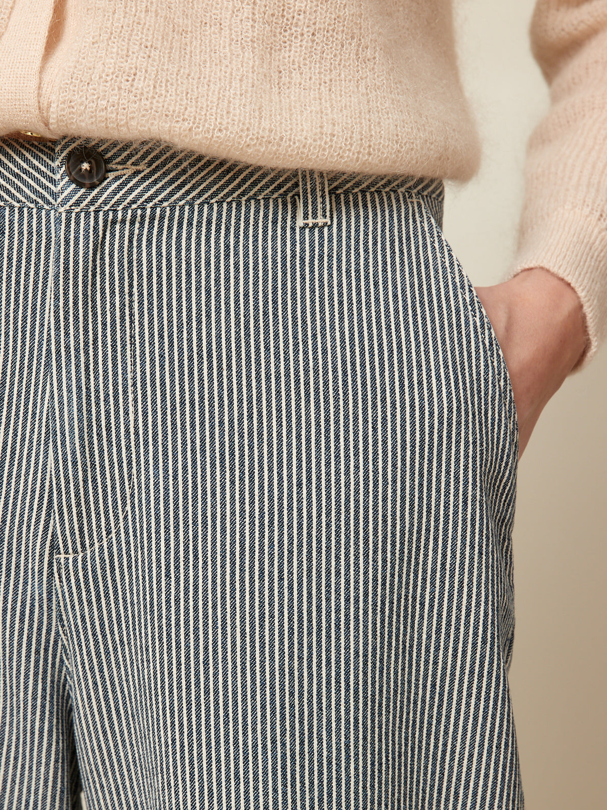 Gestreifte Damenhose mit geradem Bein Hélène