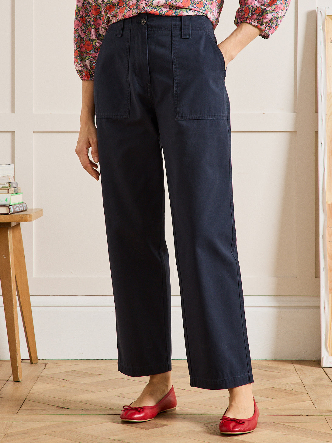 Pantalon cargo gabardine femme Léonie