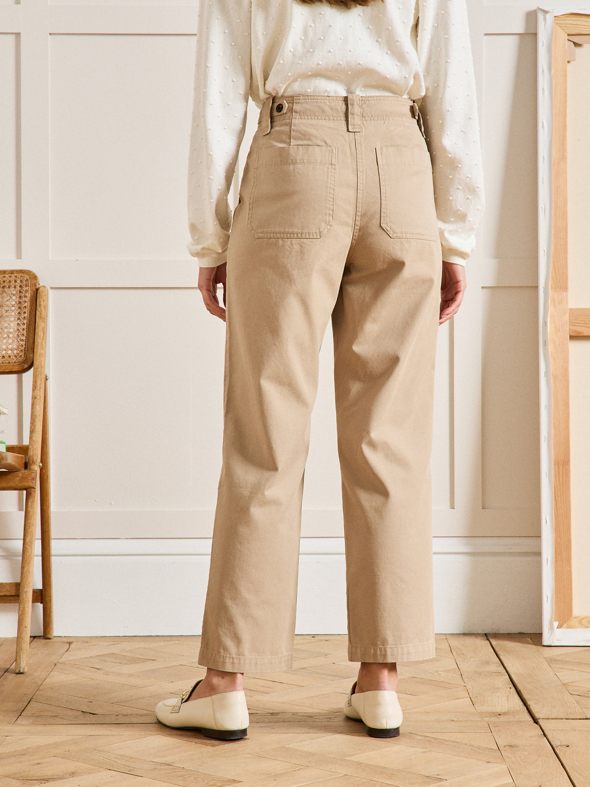 Pantalon cargo gabardine femme Léonie