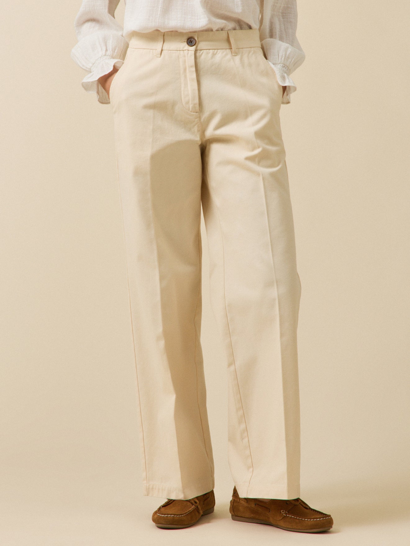 Pantalon large gabardine femme Clara