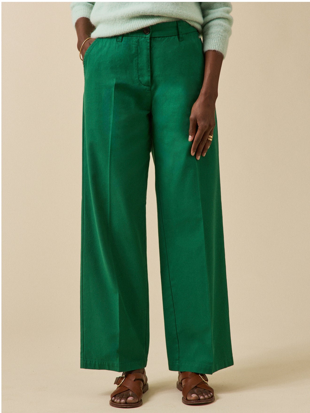 Pantalon large gabardine femme Clara