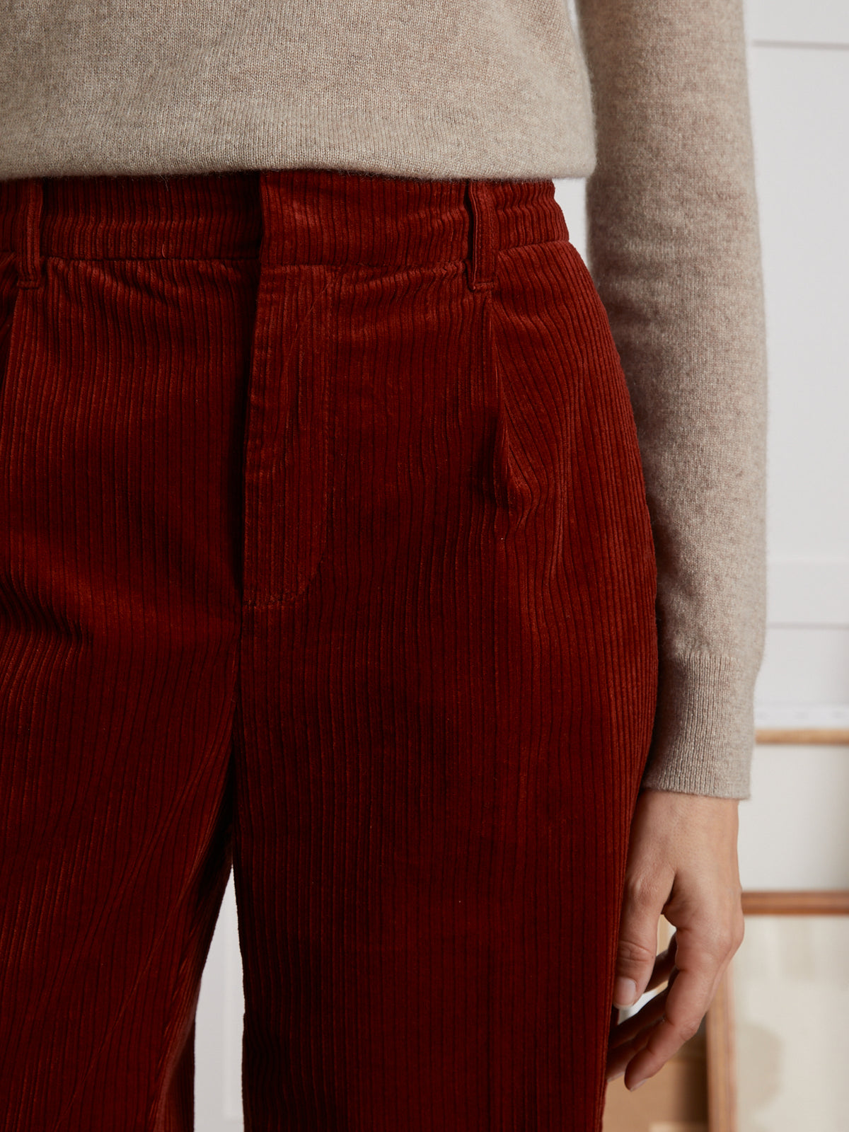 Pantalon à pinces velours femme Pauline