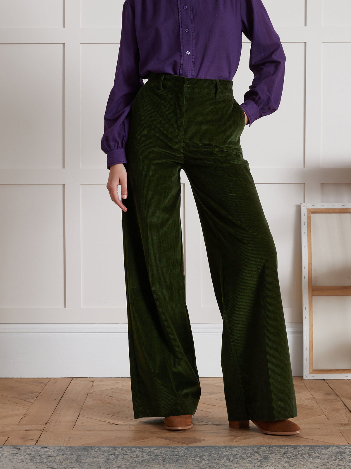 Damenhose aus Cord mit weitem Bein Sophie