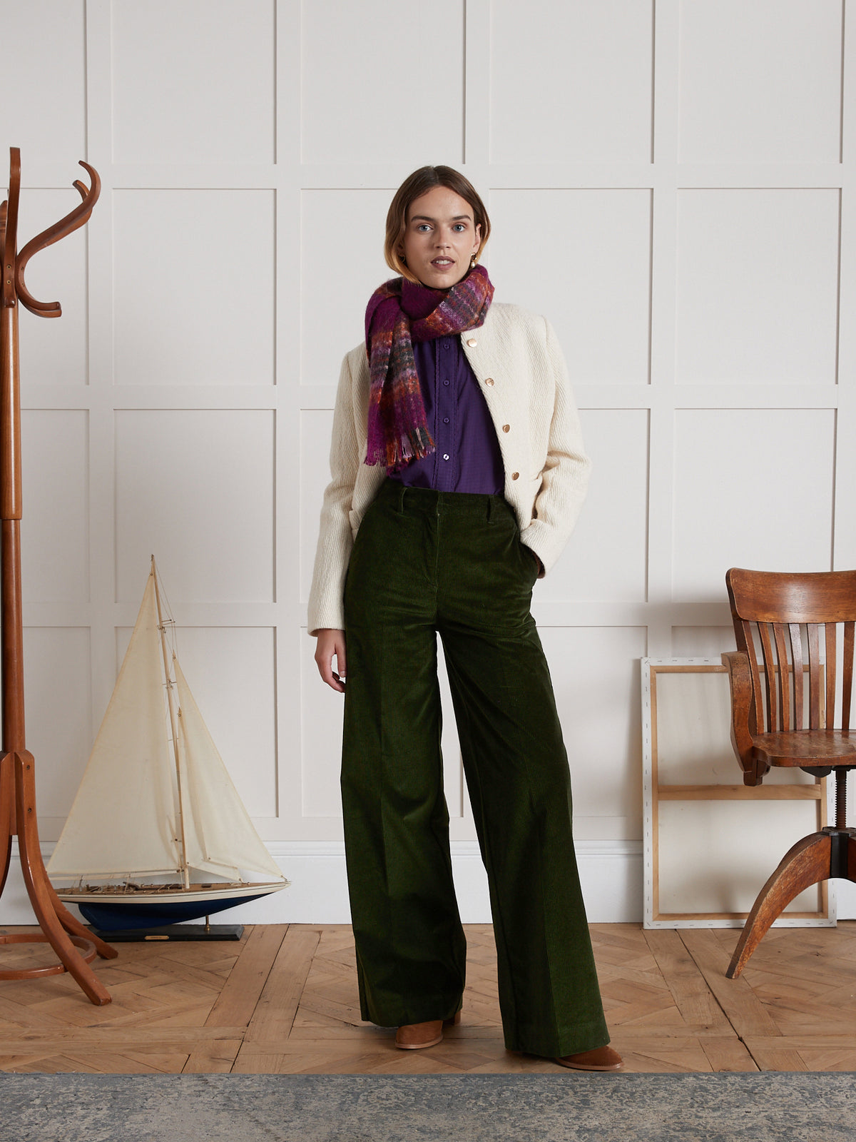 Damenhose aus Cord mit weitem Bein Sophie