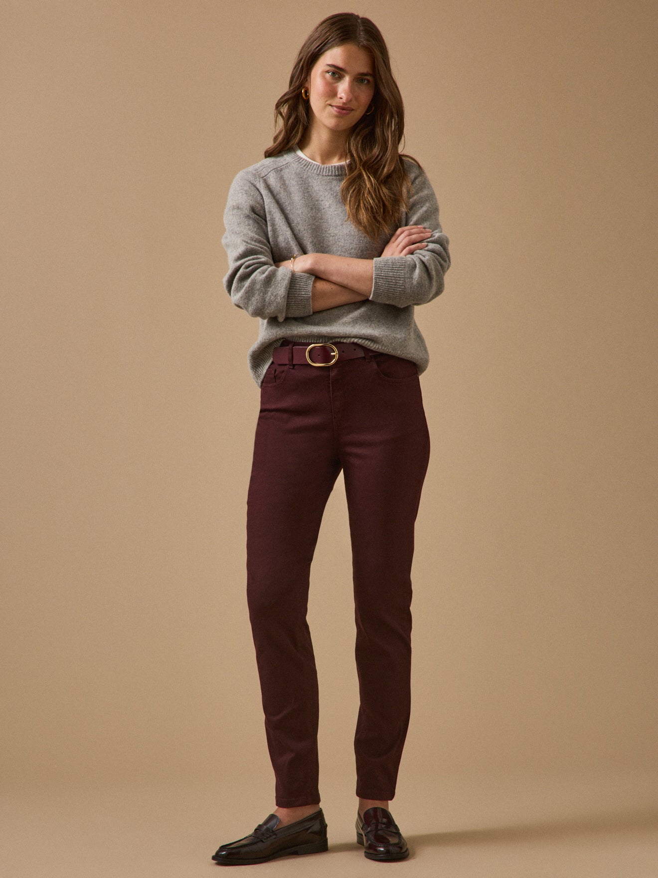 Farbenfrohe Slim Fit Damenhose Aude