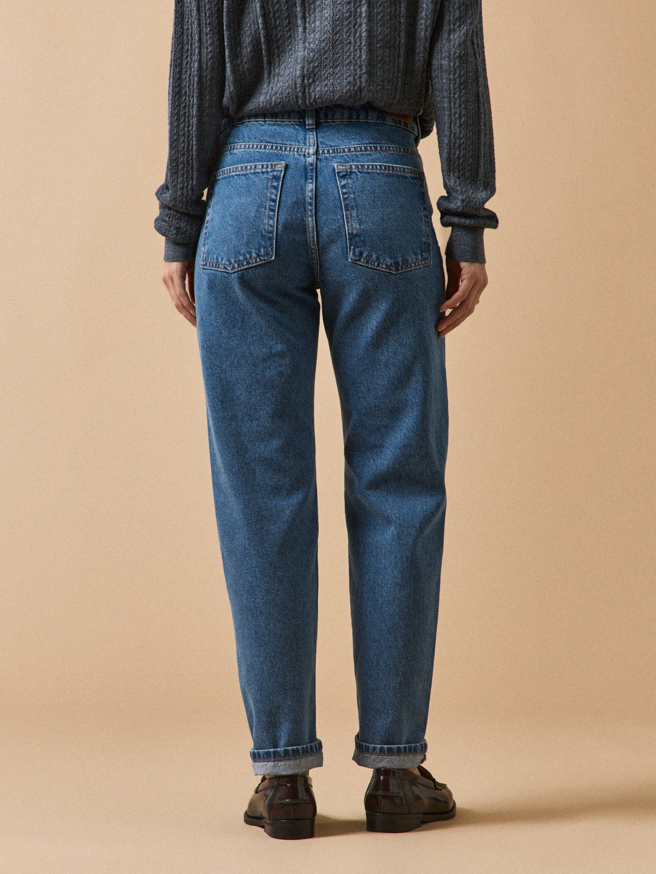 Jean mom femme Claire coton biologique délavage écoresponsable