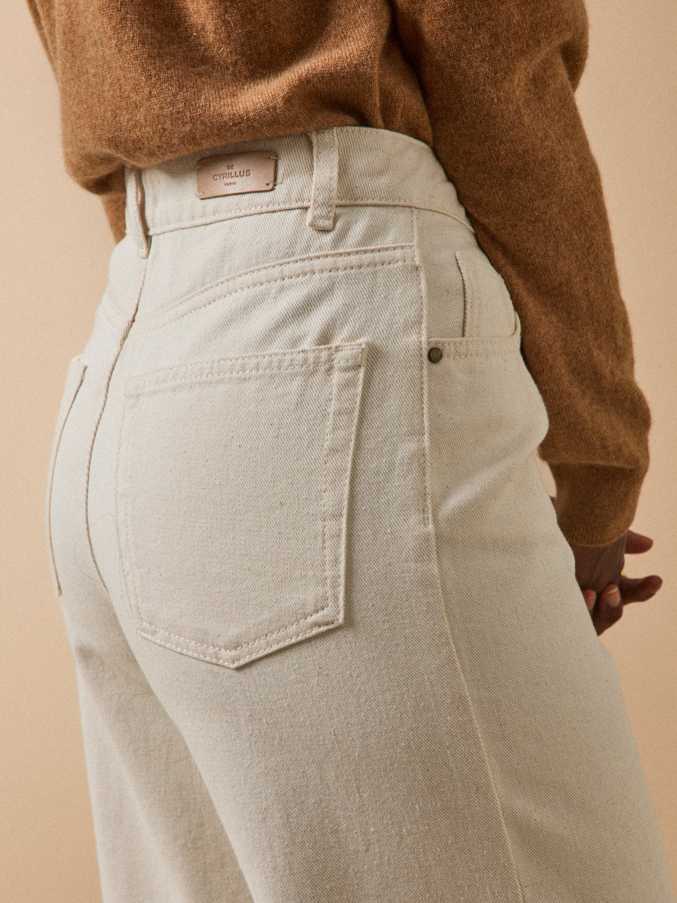 Damen-Jeans Émilie mit weitem Bein aus Bio-Baumwolle