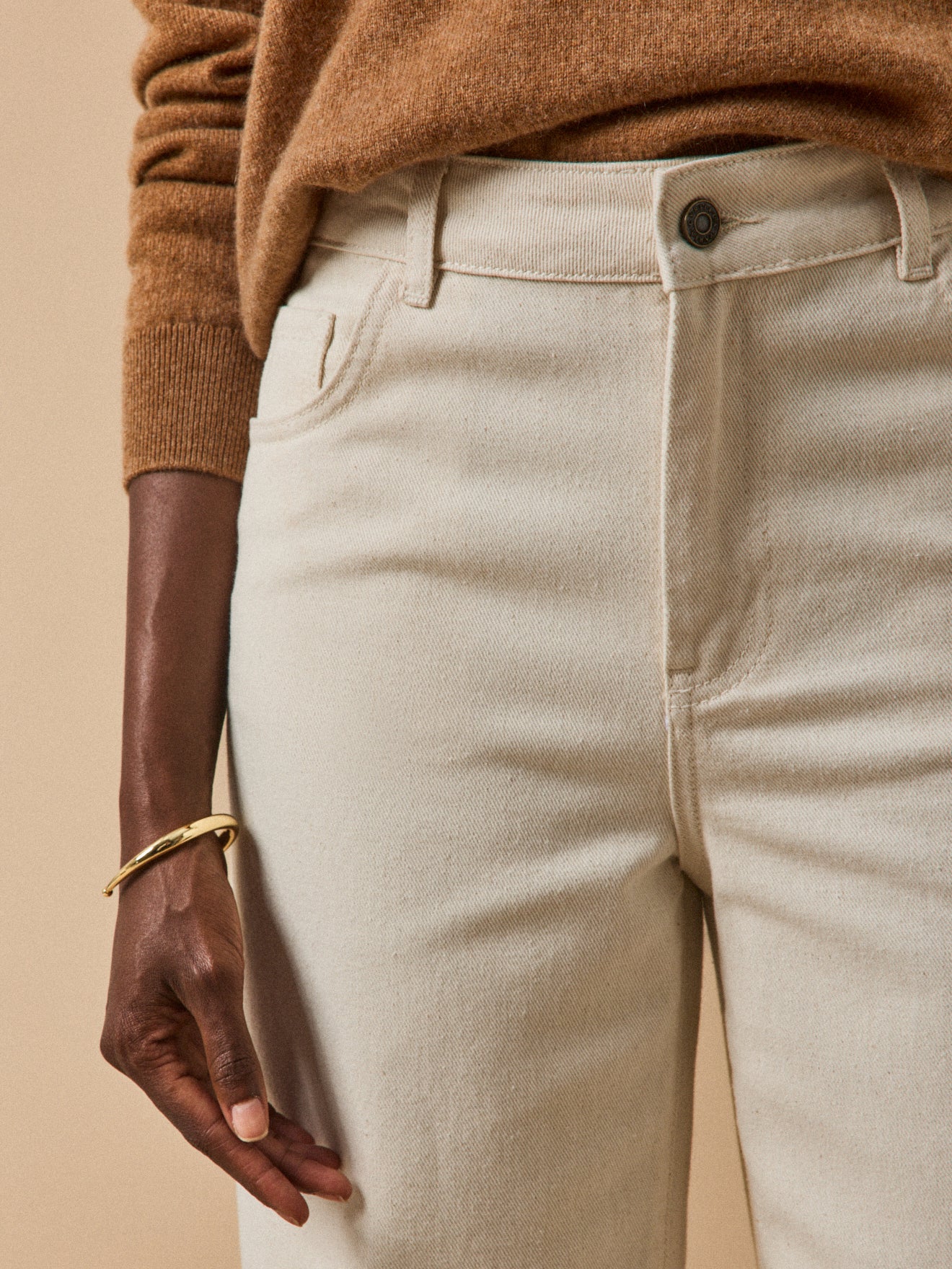 Damen-Jeans Émilie mit weitem Bein aus Bio-Baumwolle