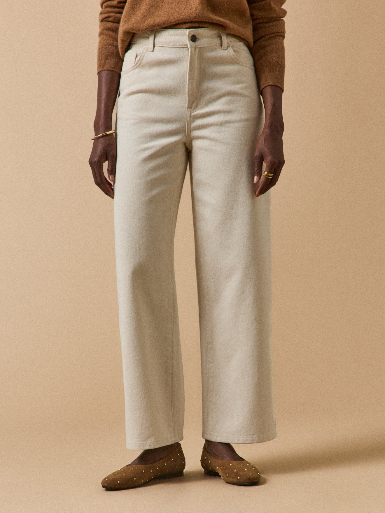 Damen-Jeans Émilie mit weitem Bein aus Bio-Baumwolle