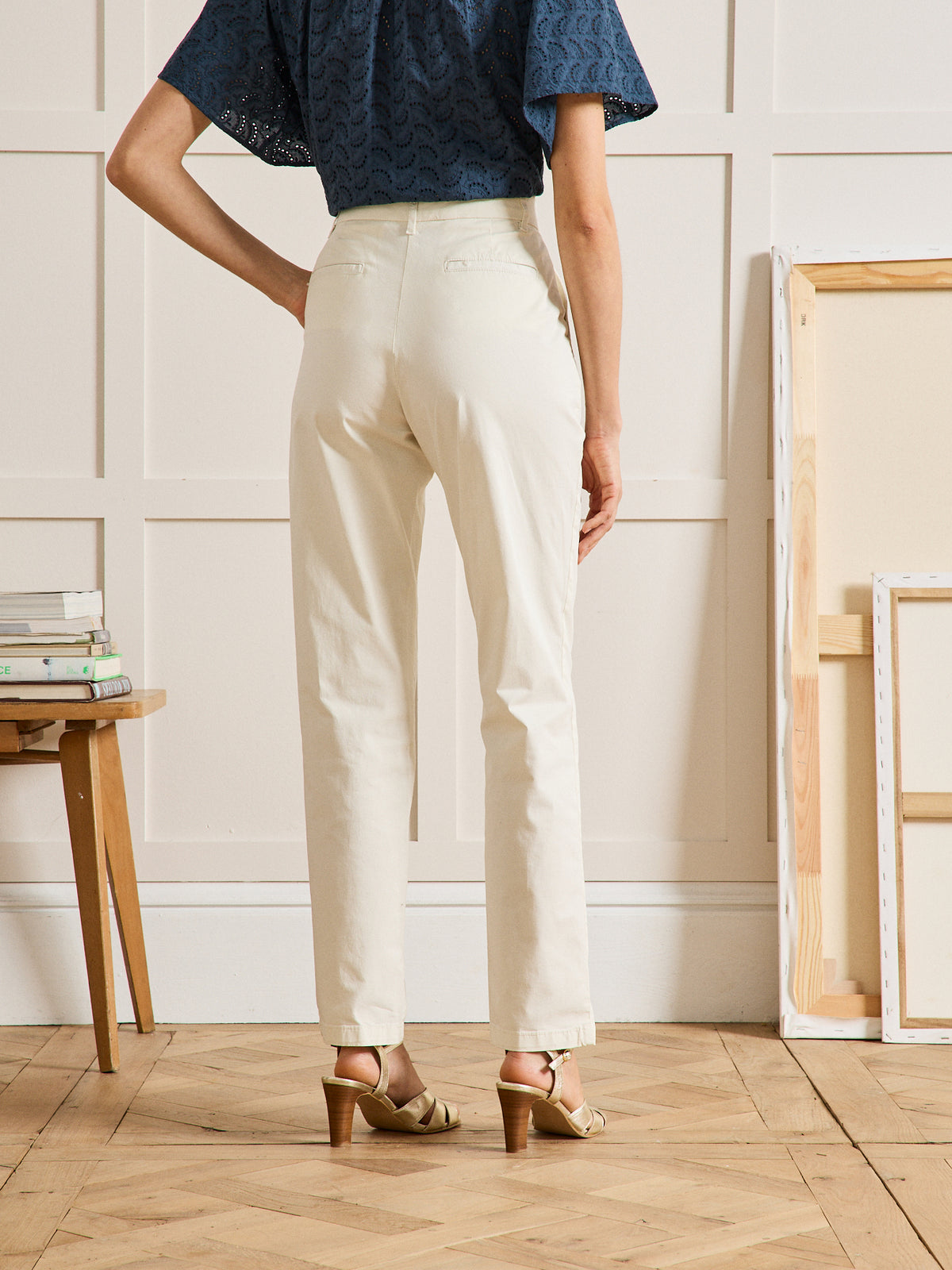 Damen-Chinohose Marine - Bio-Baumwolle