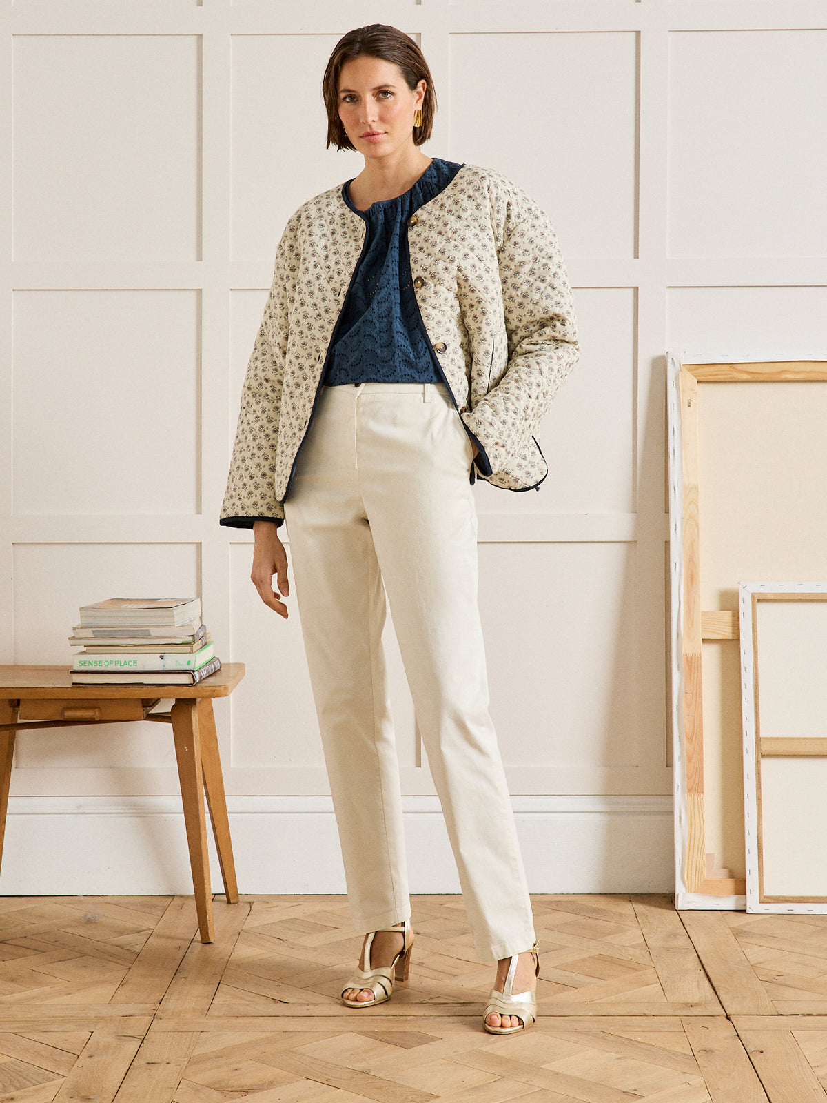 Damen-Chinohose Marine - Bio-Baumwolle