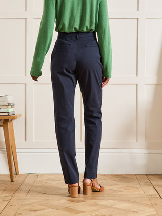 Damen-Chinohose Marine - Bio-Baumwolle
