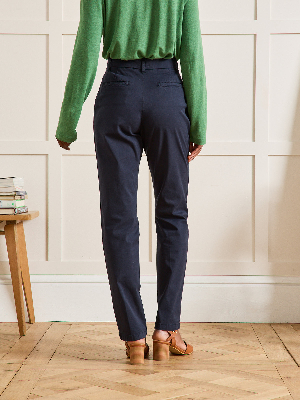Damen-Chinohose Marine - Bio-Baumwolle