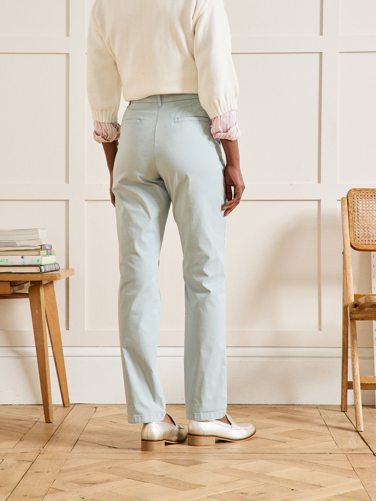 Damen-Chinohose Marine - Bio-Baumwolle