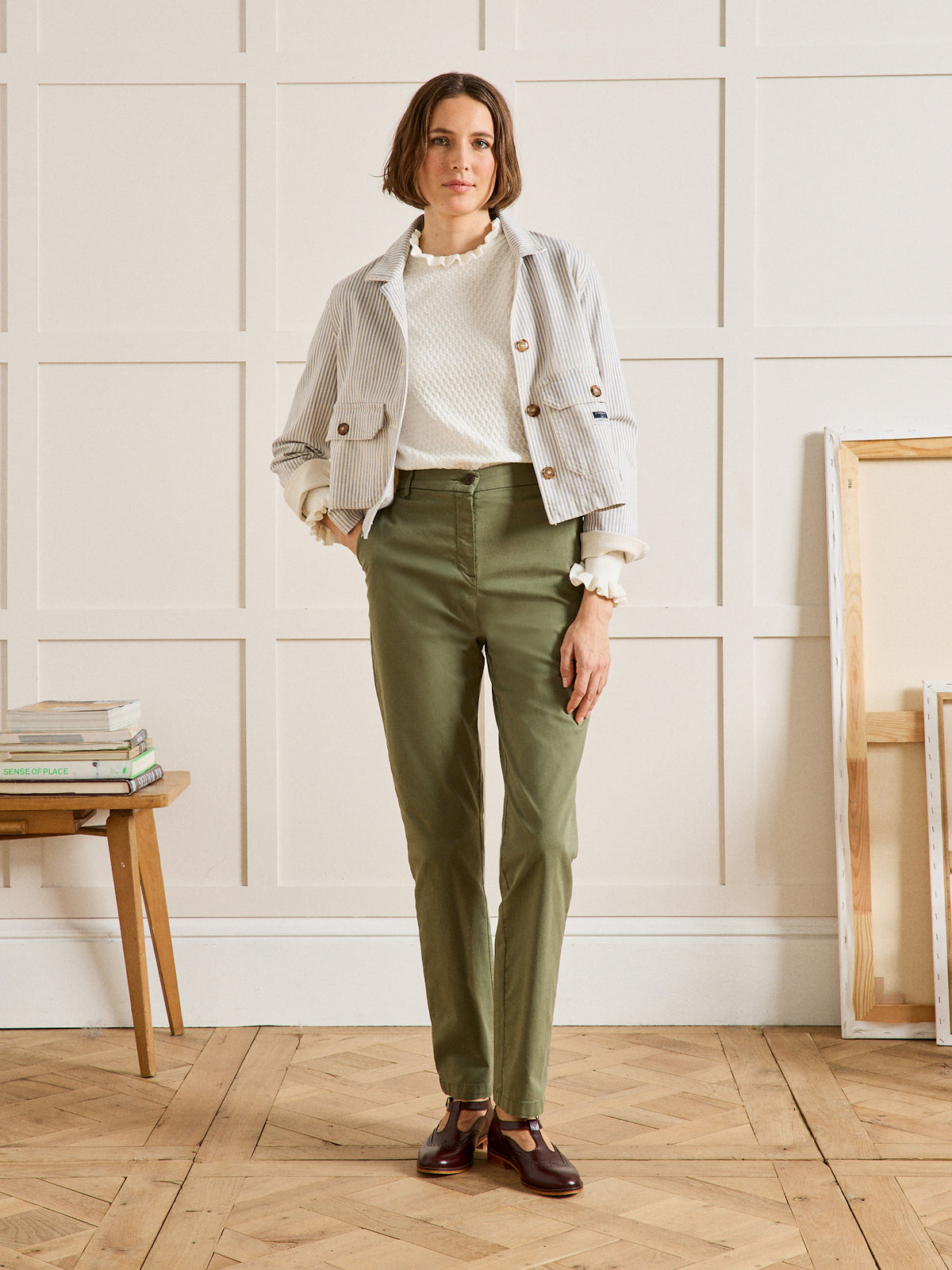 Damen-Chinohose Marine - Bio-Baumwolle