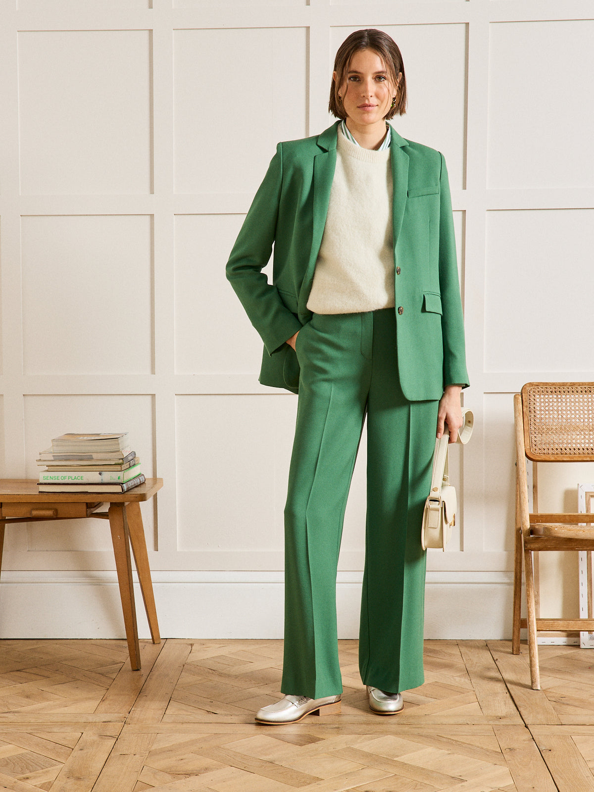 Pantalon extra large tissu crêpe femme Ava