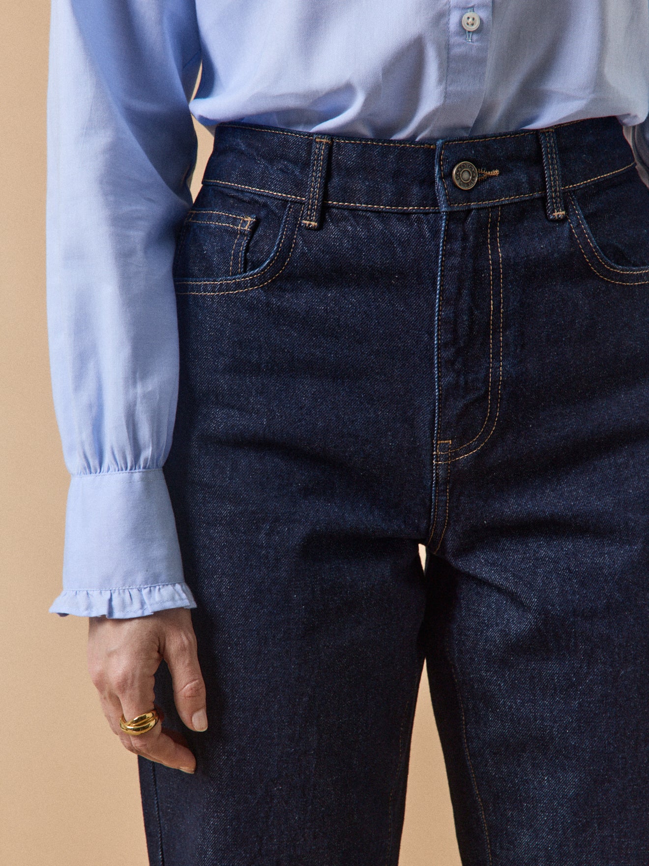 Damen-Jeans Zoé mit weitem Bein aus Bio-Baumwolle