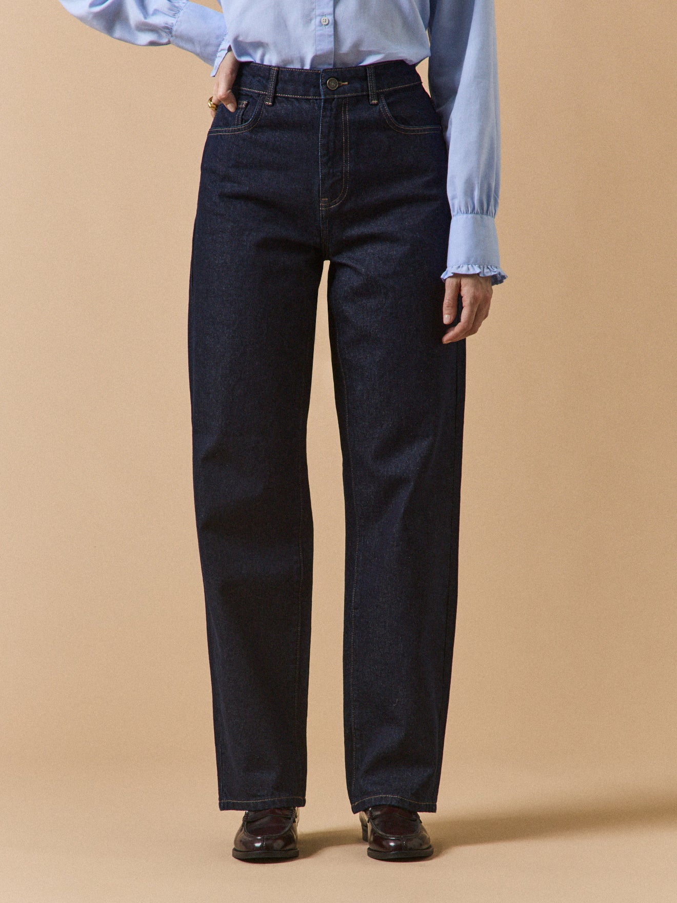 Damen-Jeans Zoé mit weitem Bein aus Bio-Baumwolle