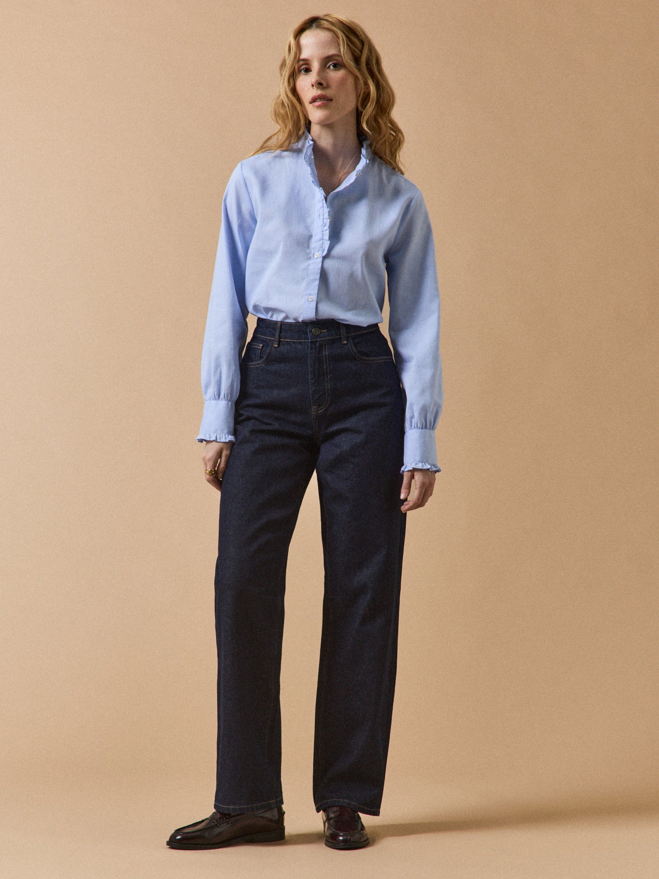 Damen-Jeans Zoé mit weitem Bein aus Bio-Baumwolle