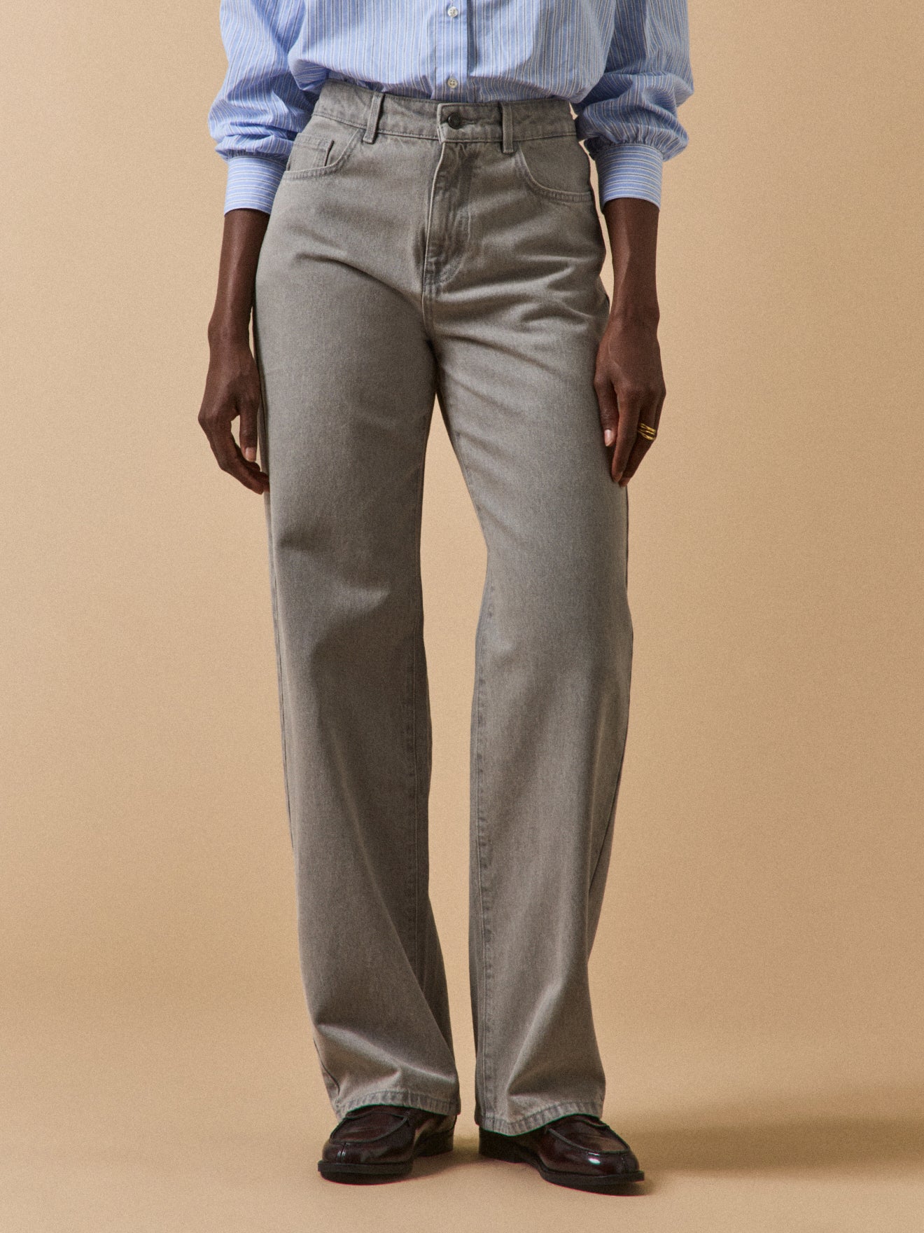 Damen-Jeans Zoé mit weitem Bein aus Bio-Baumwolle