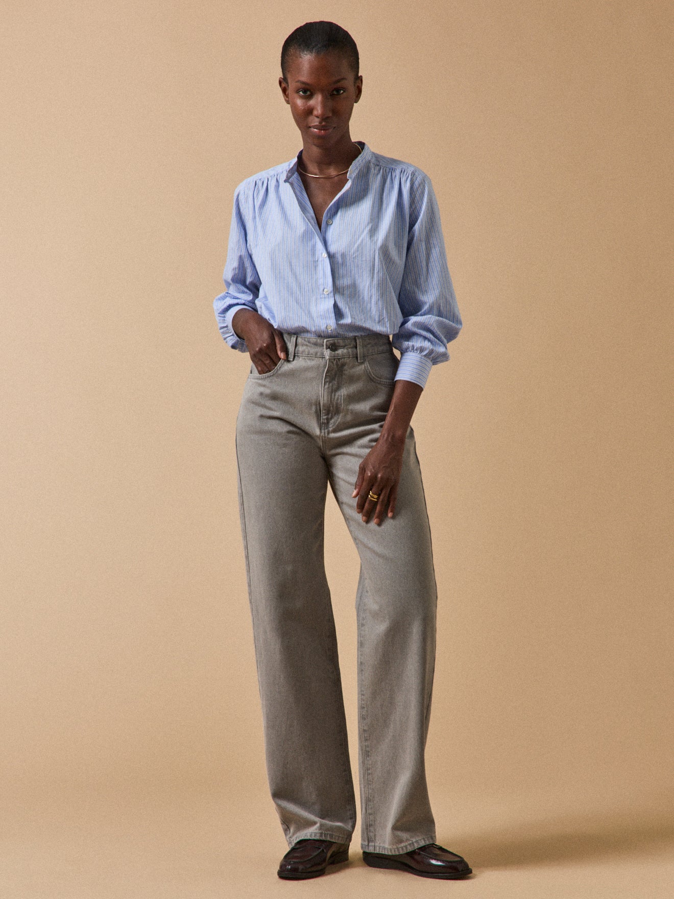 Damen-Jeans Zoé mit weitem Bein aus Bio-Baumwolle