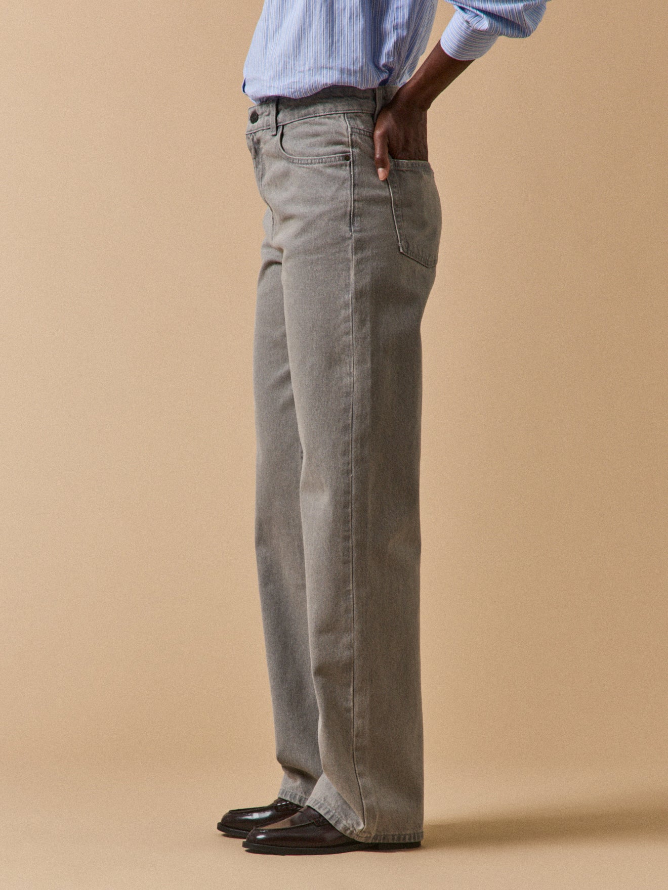 Damen-Jeans Zoé mit weitem Bein aus Bio-Baumwolle