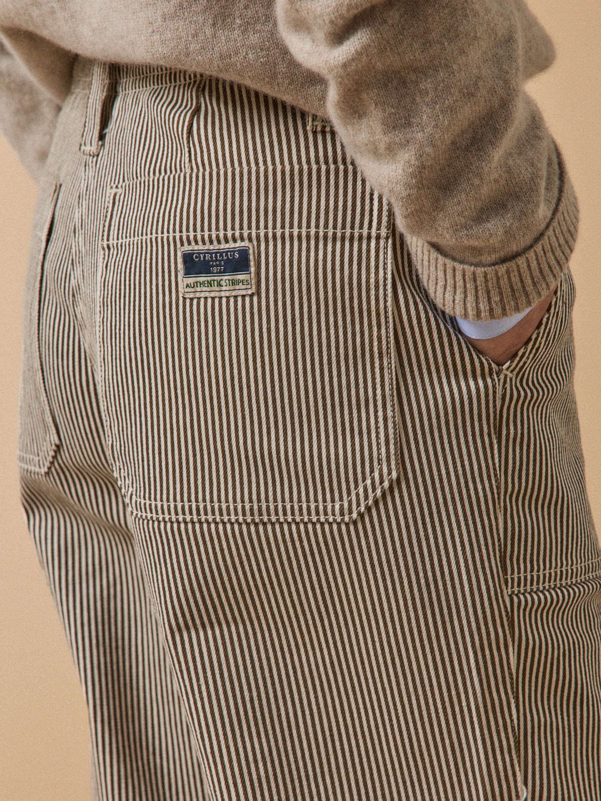 Pantalon cargo rayé femme Léonie