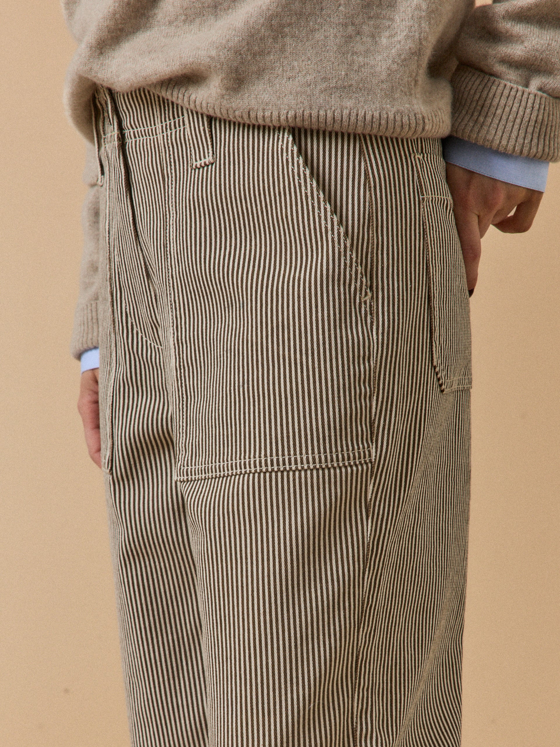 Pantalon cargo rayé femme Léonie