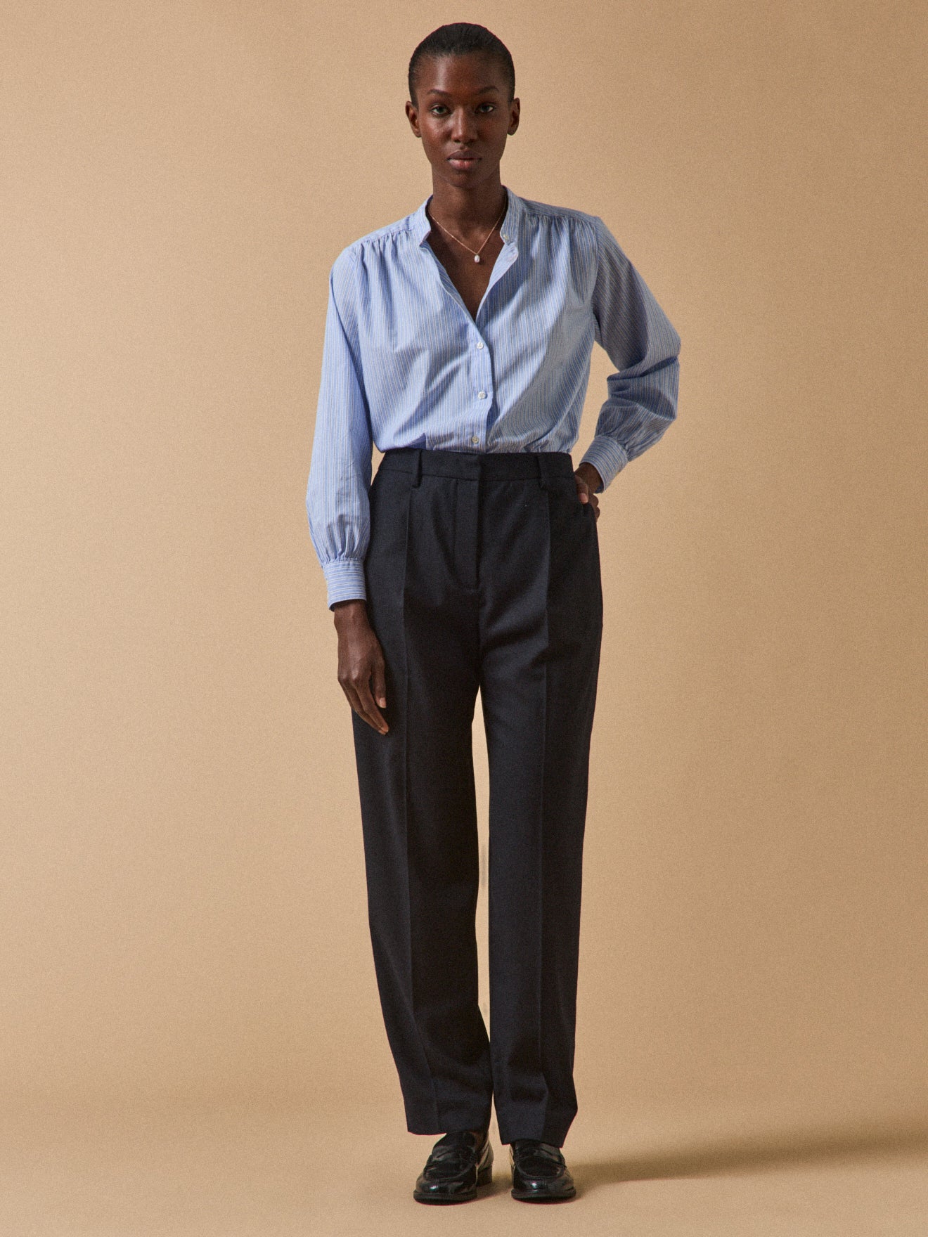 Damen-Karottenhose aus Flanell Hélène