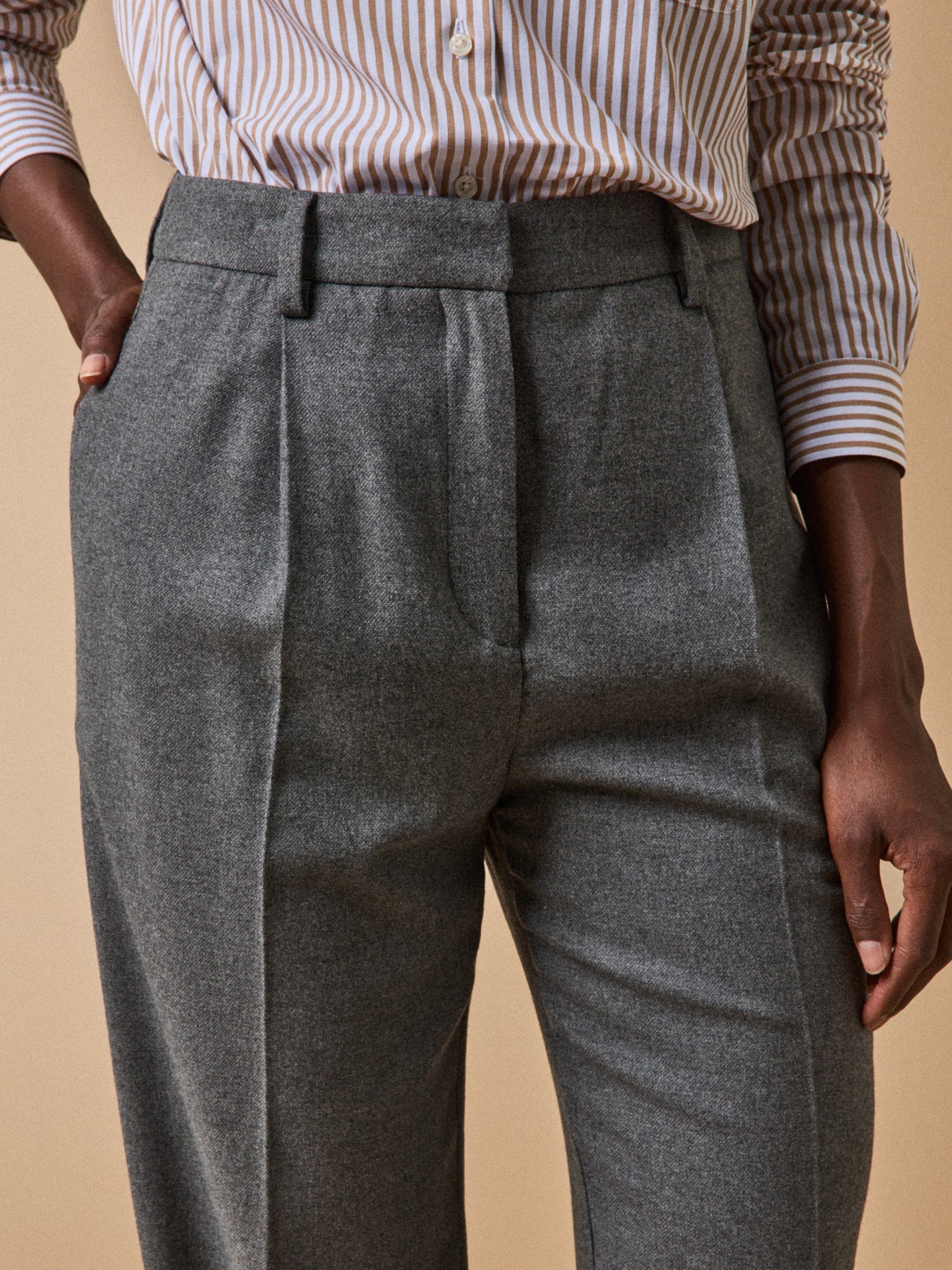 Pantalon carotte flanelle femme Hélène