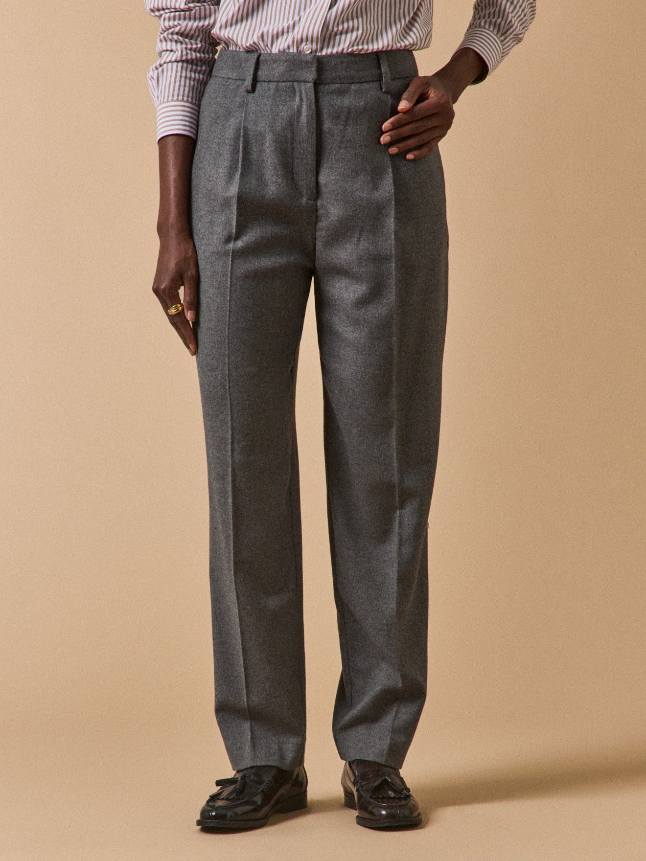 Damen-Karottenhose aus Flanell Hélène