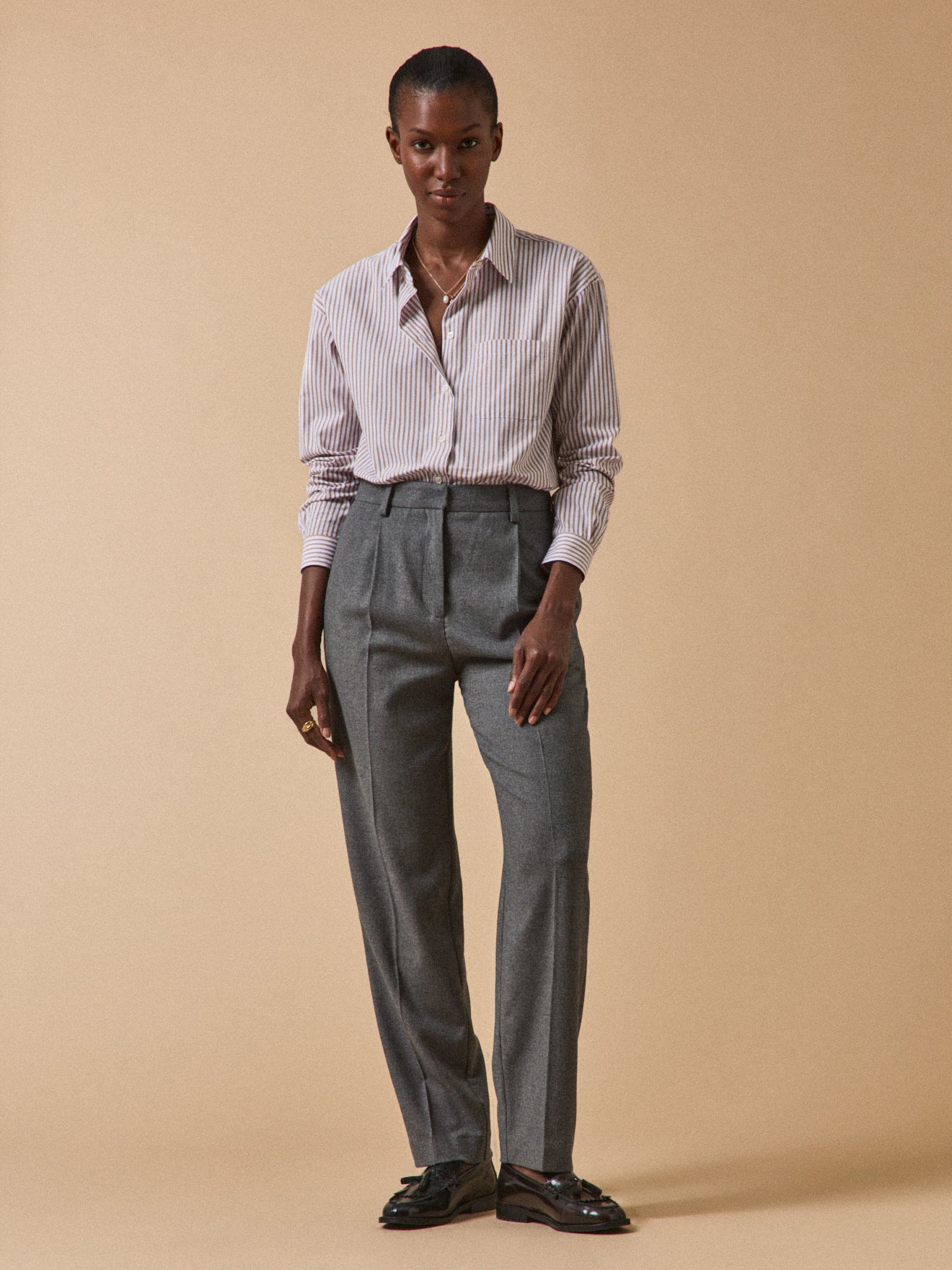 Pantalon carotte flanelle femme Hélène