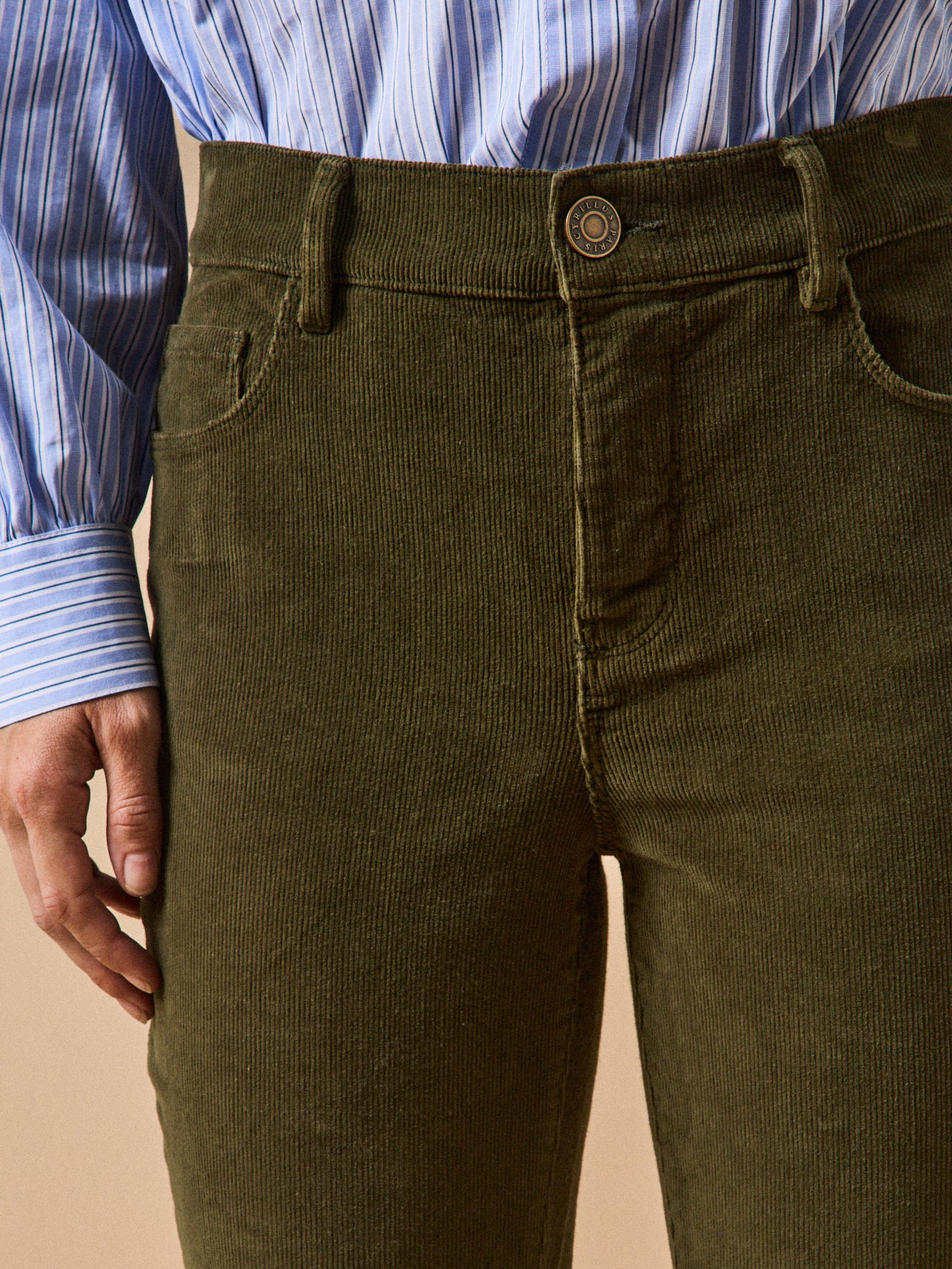 Pantalon slim velours milleraies femme Chloé