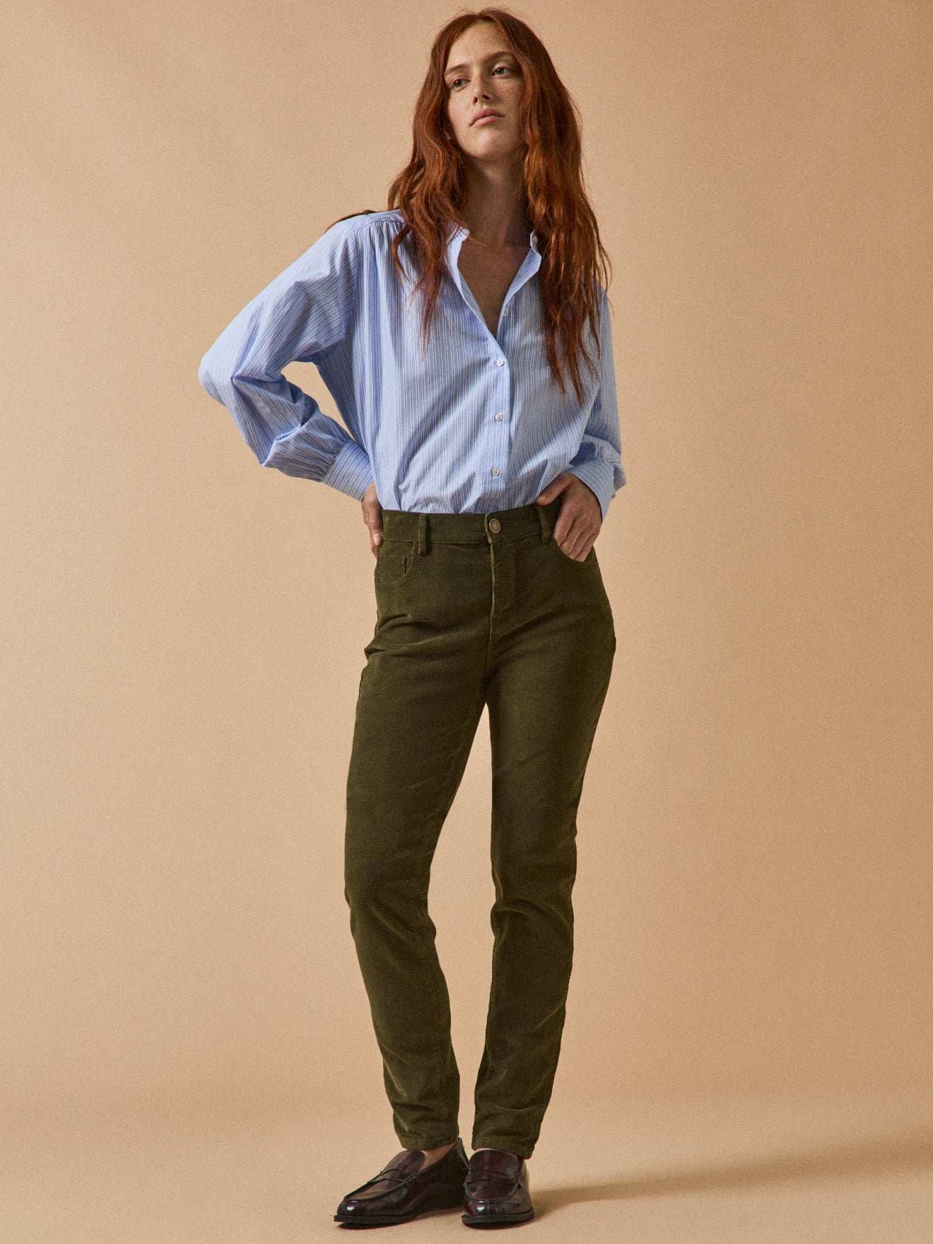 Pantalon slim velours milleraies femme Chloé