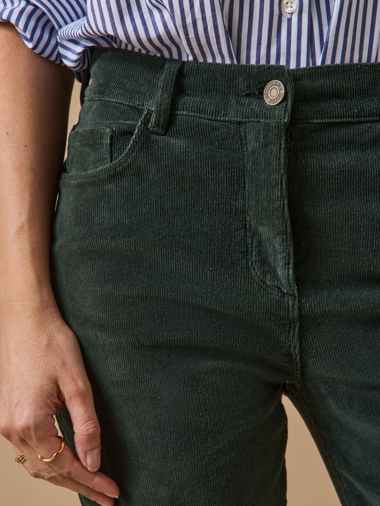 Pantalon slim velours milleraies femme Chloé