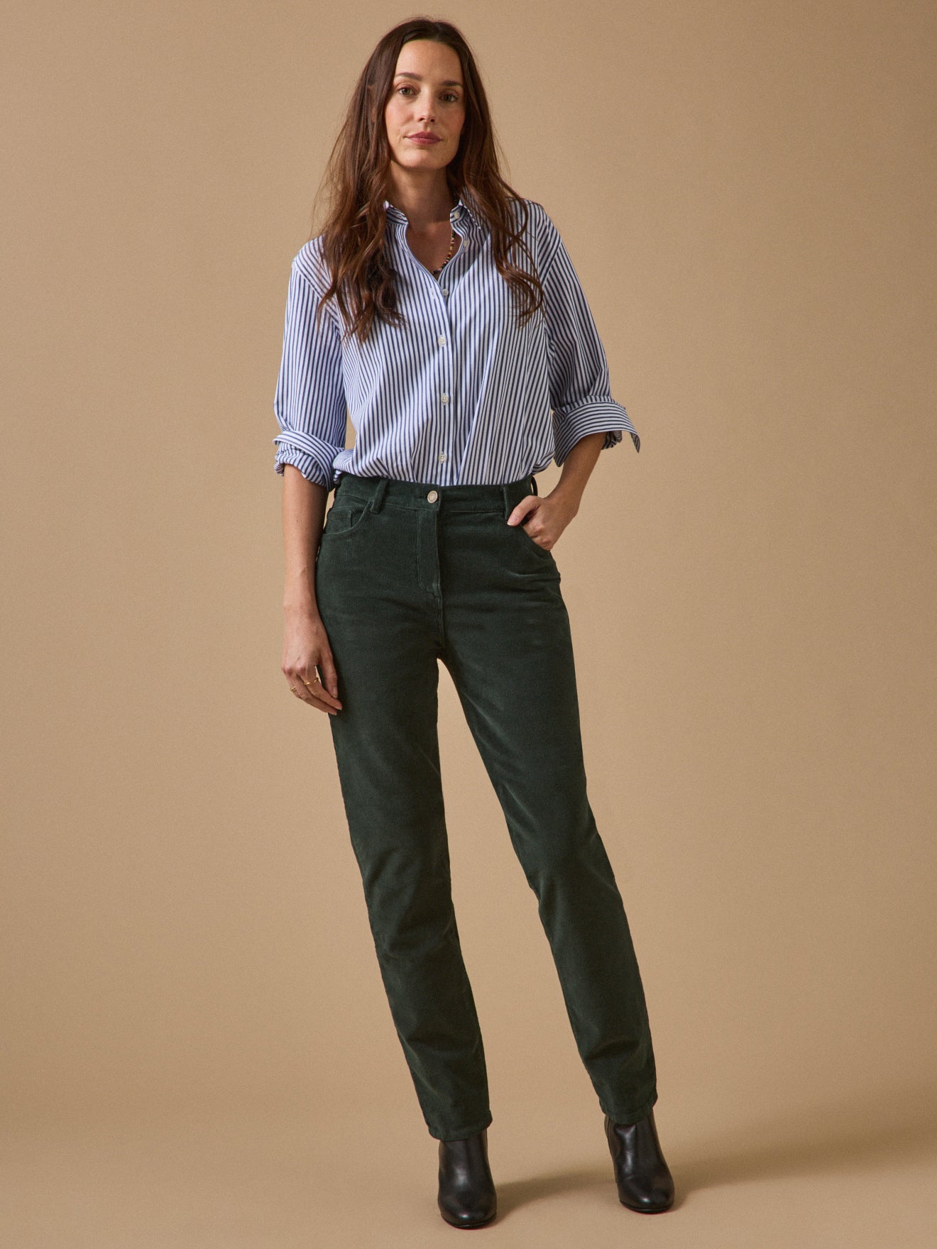 Pantalon slim velours milleraies femme Chloé