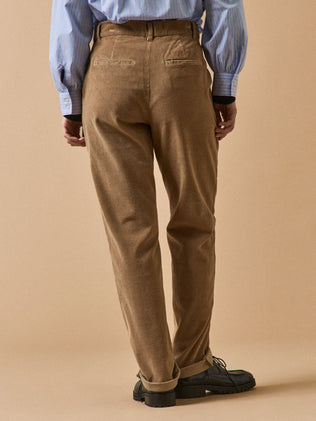 Pantalon chino velours femme Marine