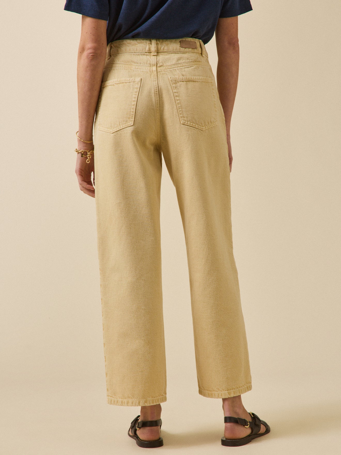 Damen-Jeans mit weitem Bein aus Bio-Baumwolle