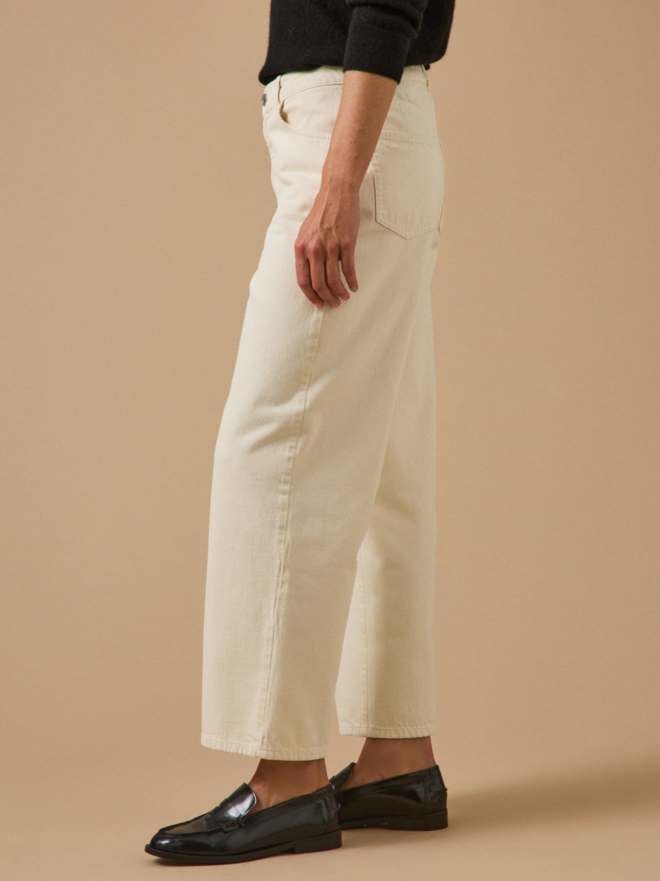 Damen-Jeans Émilie mit weitem Bein aus Bio-Baumwolle