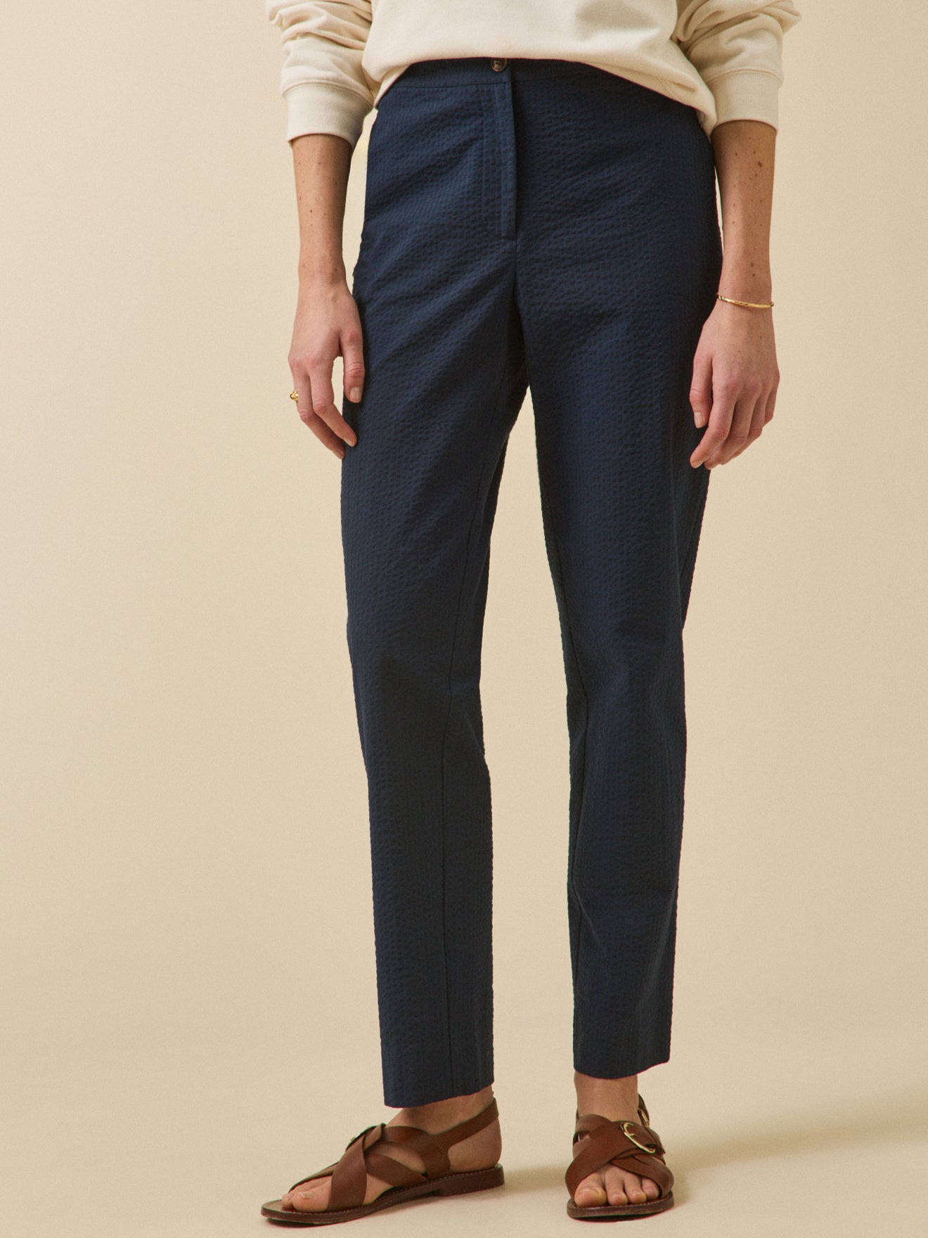 Damen-Zigarettenhose Julie aus Seersucker